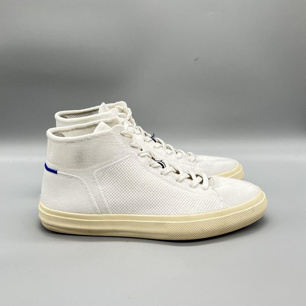 Rothy's Shoes Mens 9 White Knit High Top Casual Sneakers Comfort Lightweight